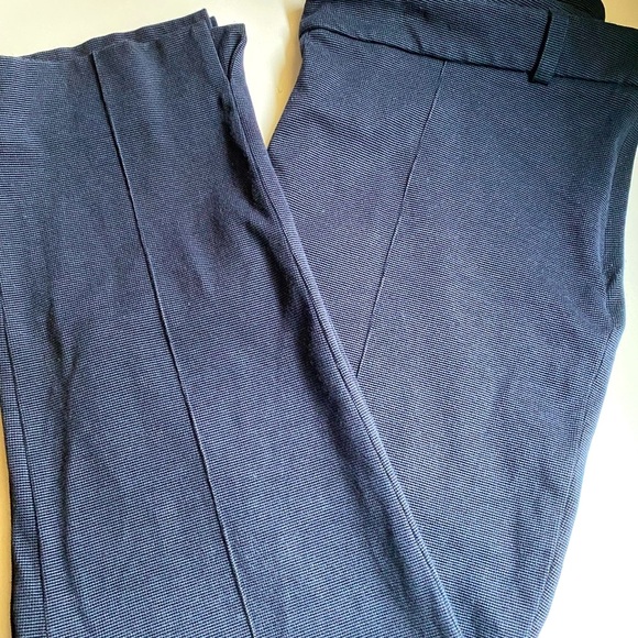 WEILL PARIS Pants - Navy Stretch Knit with Seam - Picture 4 of 5